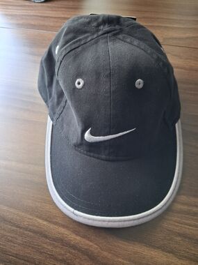 Nike Black Hat with Gray Eyelets